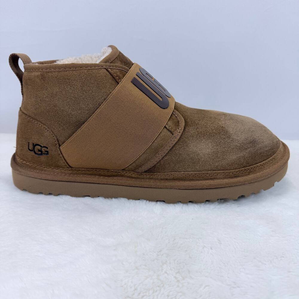 UGG Neumel II Spell Out Suede Chukka Ankle Boots Chestnut (1119392) Mens Size 12